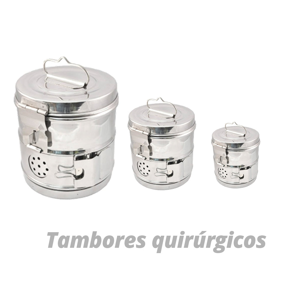 TAMBOR DE ACERO INOXIDABLE AISI CALIDAD 304-2B QUIRÚRGICO