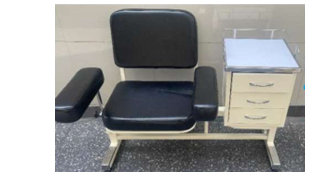 SILLA PARA TOMA DE MUESTRAS CON GABINETE