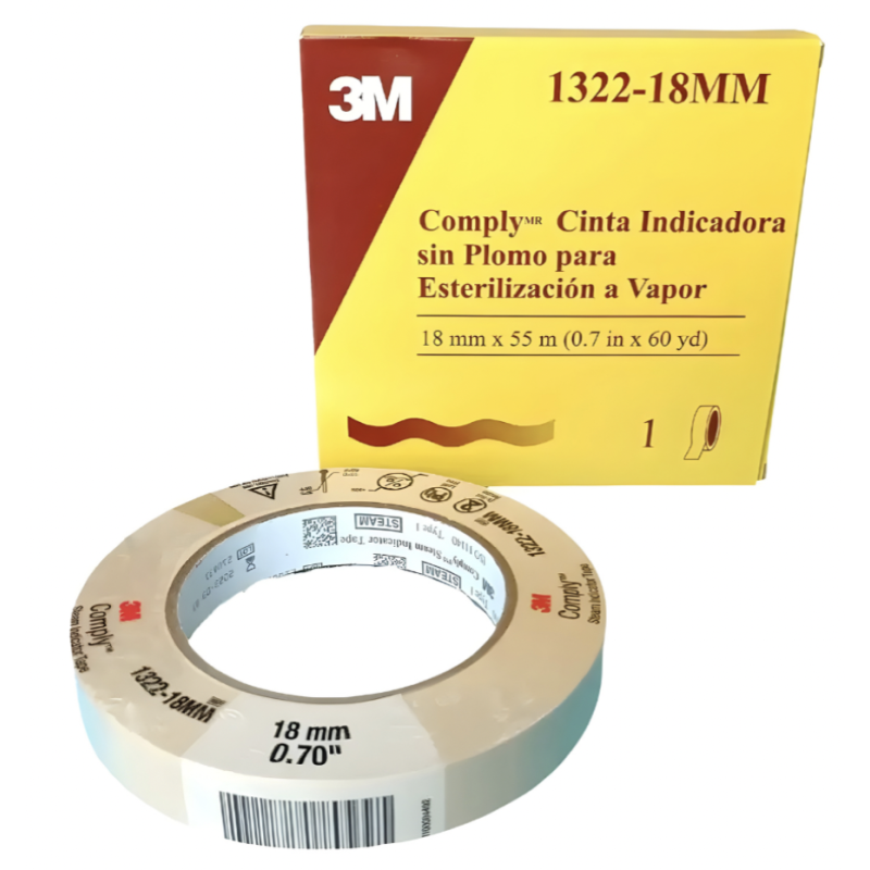 CINTA DE ESTERILIZACION A VAPOR 18X 55 - 3M