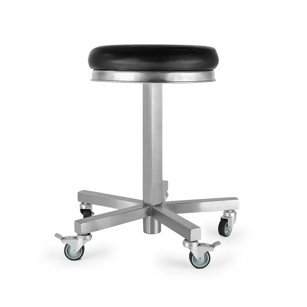 TABURETE DE ACERO FIJO CON ASIENTO GIRATORIO (M-48)