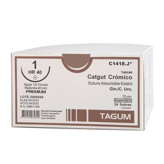 SUTURA CATGUT CROMICO 1 MR 40