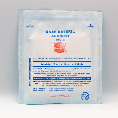 GASA ESTERIL APOSITO PAQ X 100 UND
