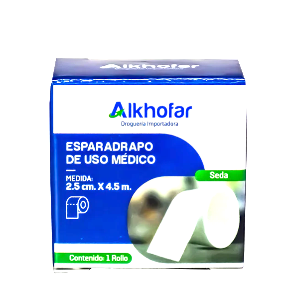 ESPARADRAPO PAPEL 2.5 CM X 4.5 M - ALKOFARMA - CAJA x 1 UND