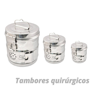 TAMBOR DE ACERO INOXIDABLE AISI CALIDAD 304-2B QUIRÚRGICO