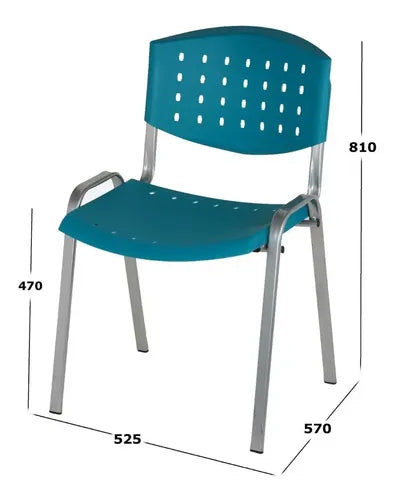 SILLA METÁLICA APILABLE CON ASIENTO Y RESPALDO DE PVC MODELO FLEXON