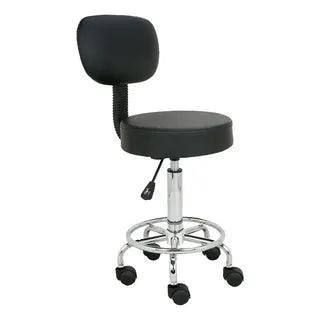 TABURETE GIRATORIO RODABLE CON POSAPIE CON RESPALDAR