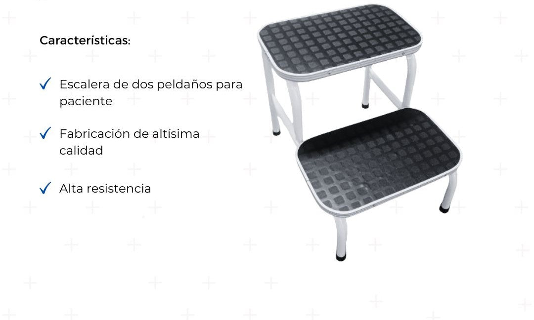 ESCALINATA METÁLICA CROMADO DE 2 PELDAÑOS