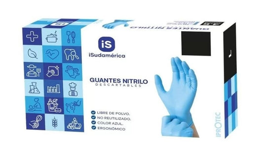 GUANTES DE NITRILO AZUL CAJON X 10 CAJAS