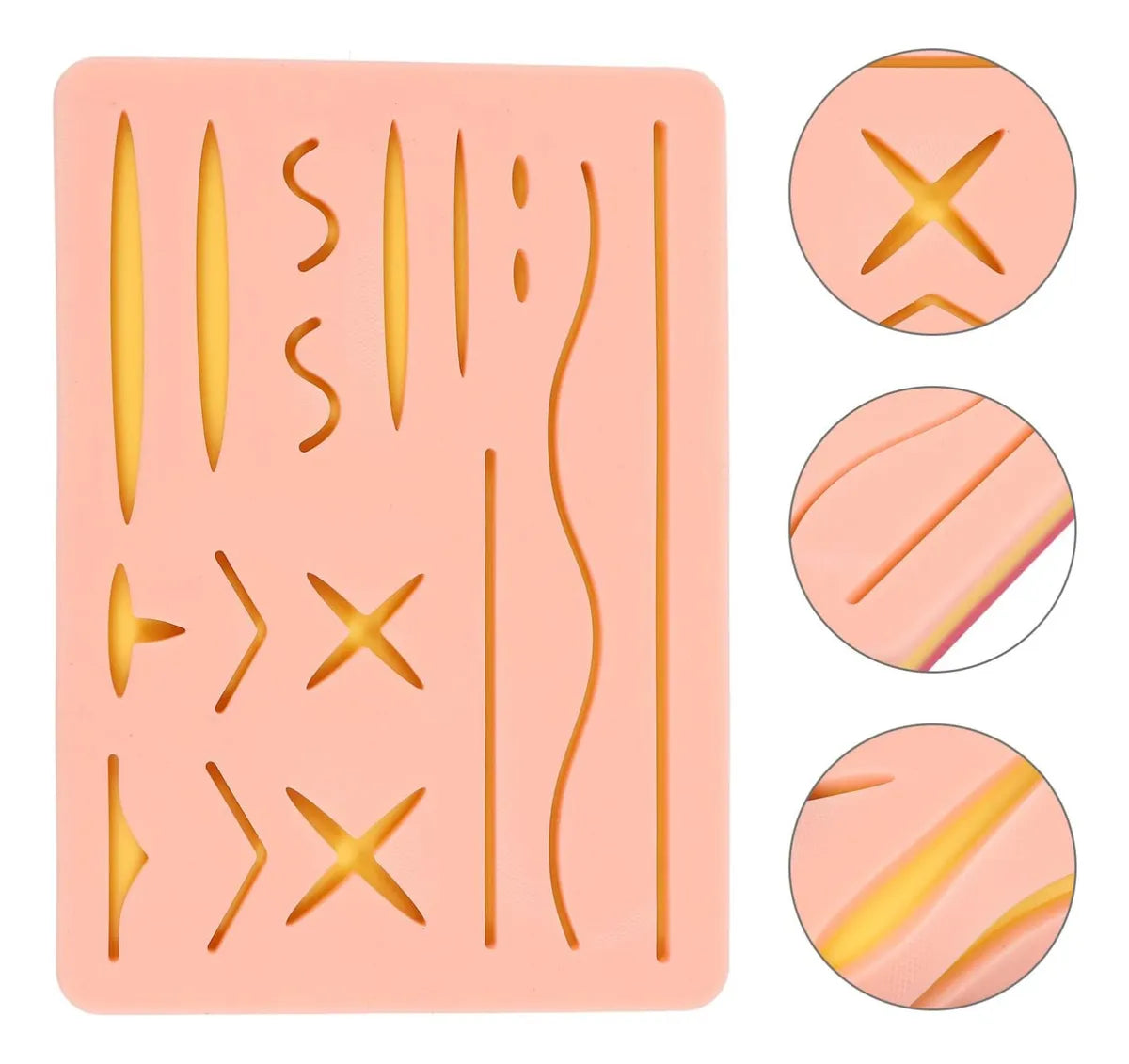 MAQUETA DE SUTURA DE 17 CORTES - SILICONA