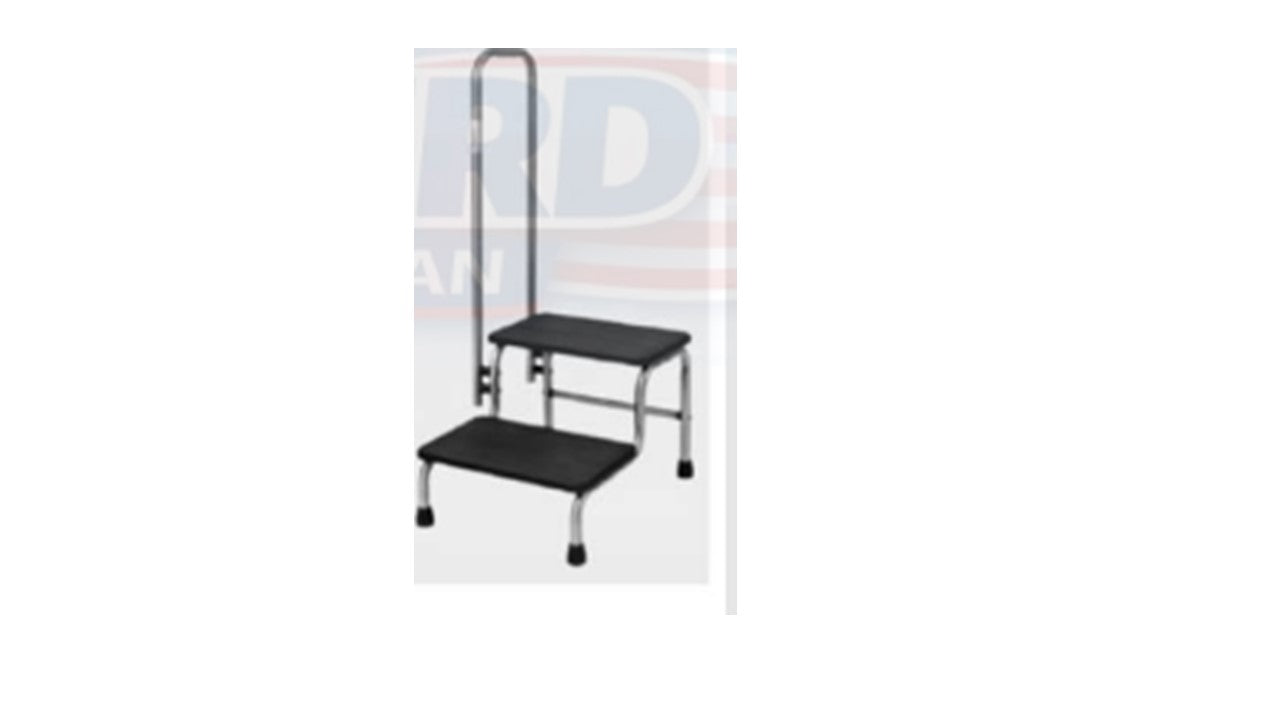 ESCALINATA DE ACERO INOXIDABLE DE DOS PELDAÑOS CON BARANDA