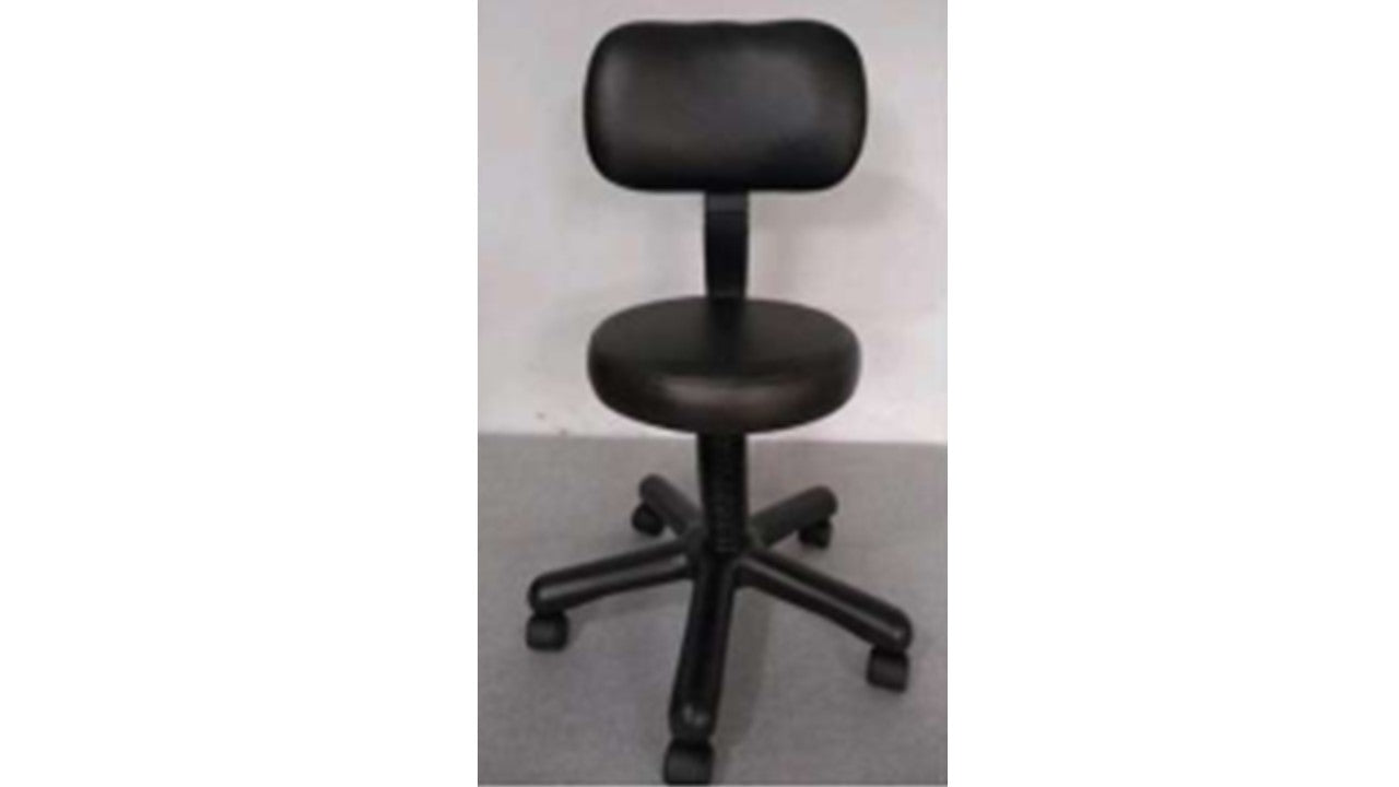 TABURETE GIRATORIO RODABLE CON ESPALDAR DE PVC