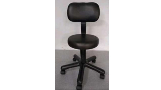 TABURETE GIRATORIO RODABLE CON ESPALDAR DE PVC