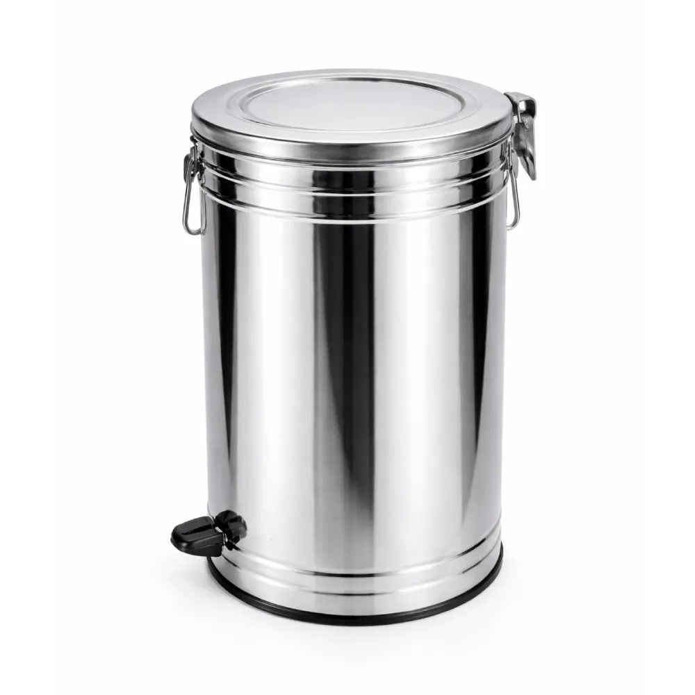 CUBO DE ACERO INOXIDABLE PARA DESPERDICIOS CON TAPA ACCIONADA CON PEDAL (M – 114)