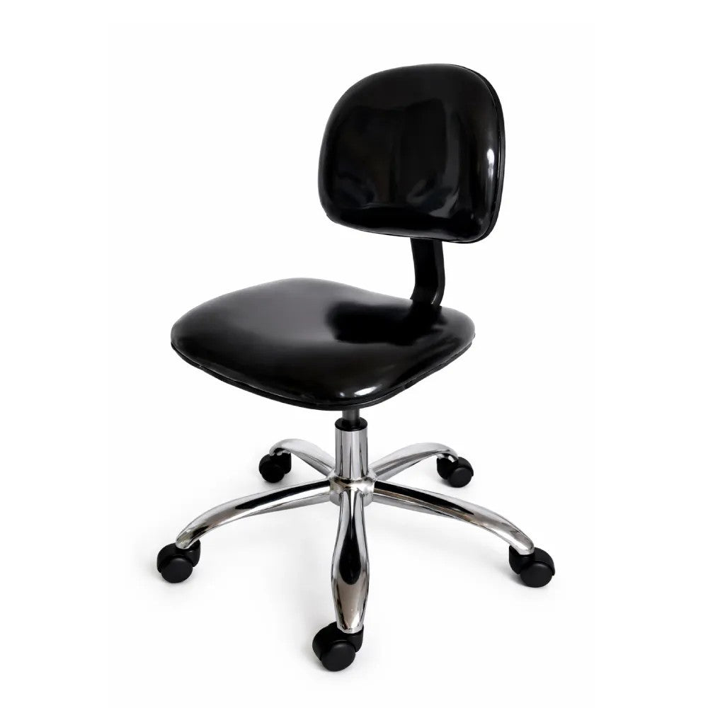 SILLA CON BASE CROMADA Y REGULACIÓN NEUMÁTICA