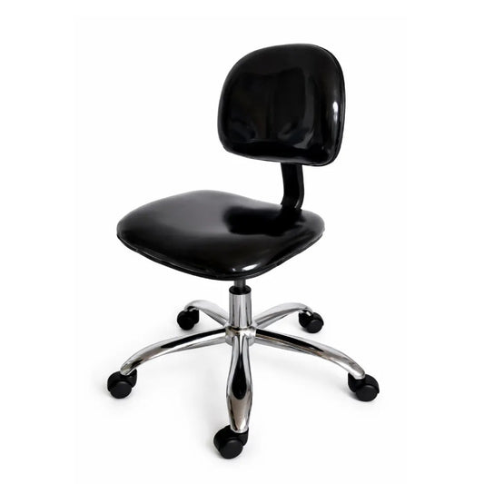 SILLA CON BASE CROMADA Y REGULACIÓN NEUMÁTICA