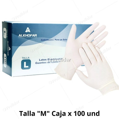 GUANTES LATEX BLANCO CAJON X 10 CAJAS