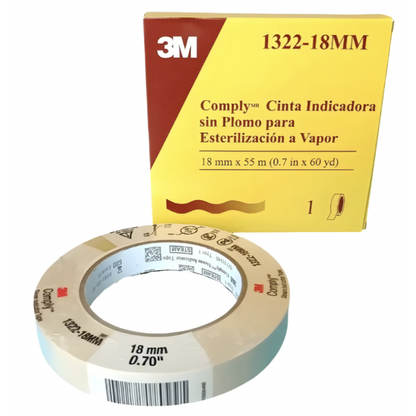CINTA DE ESTERILIZACION A VAPOR 18X 55 - 3M