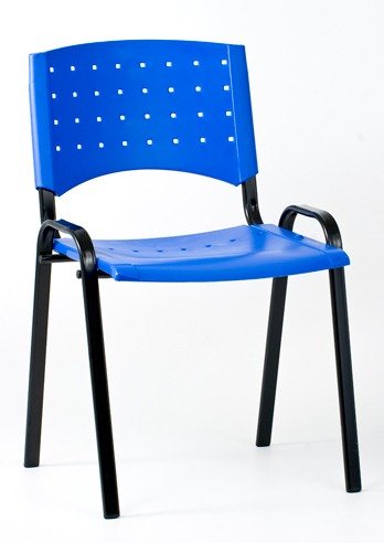 SILLA METÁLICA APILABLE CON ASIENTO Y RESPALDO DE PVC MODELO FLEXON