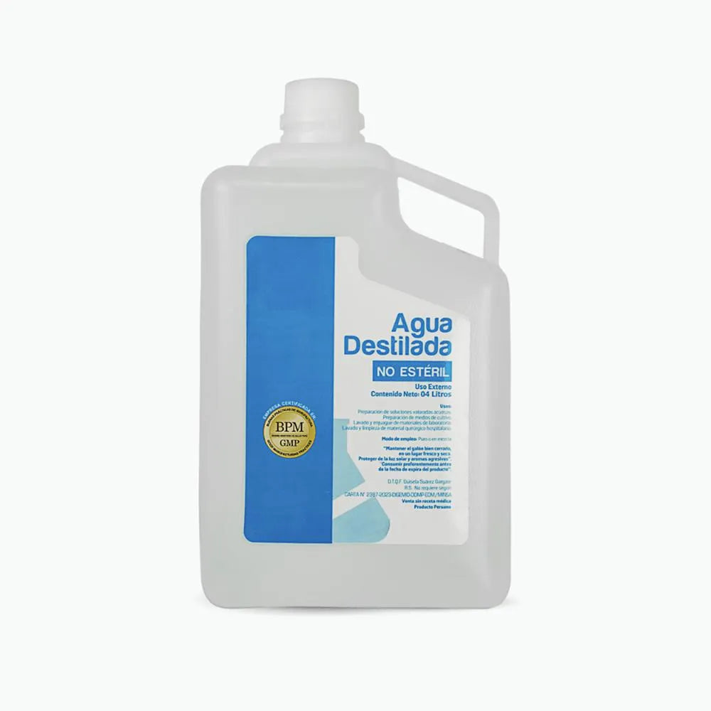 AGUA DESTILADA POR GALÓN DE 4 LITROS