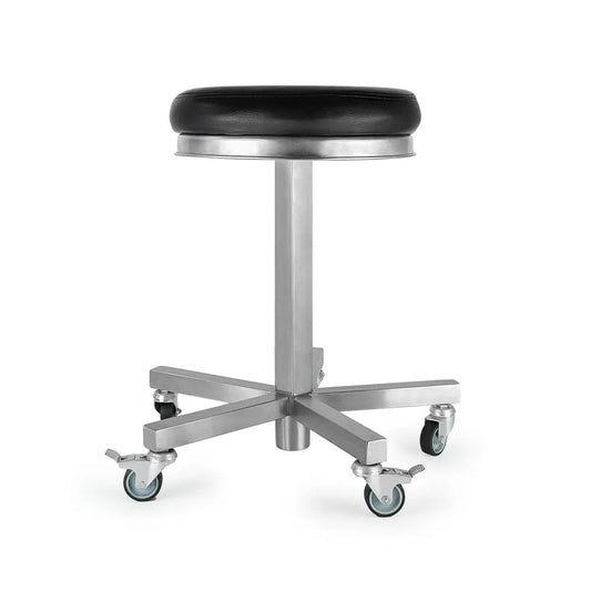 TABURETE DE ACERO FIJO CON ASIENTO GIRATORIO (M-48)
