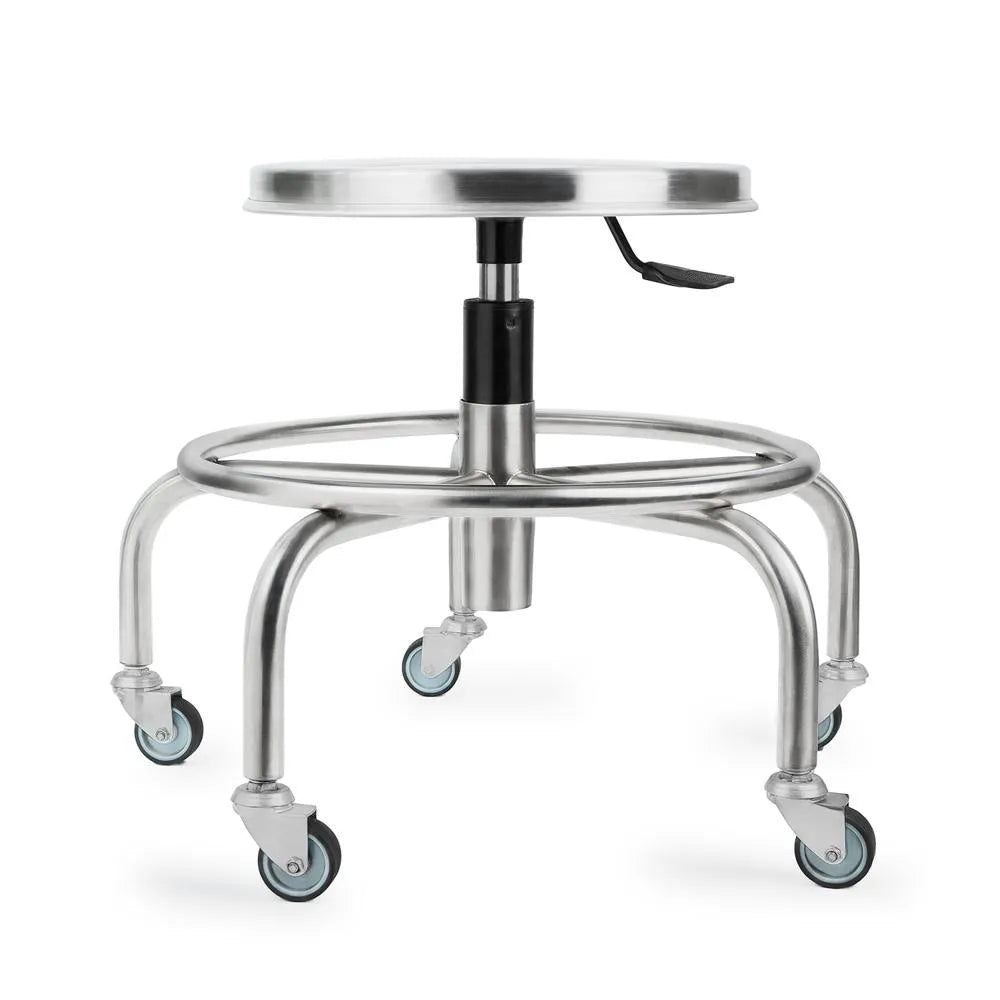 TABURETE DE ACERO INOXIDABLE CON ASIENTO GIRATORIO (M-49)