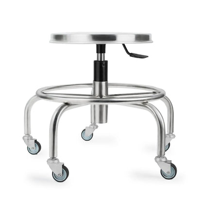 TABURETE DE ACERO INOXIDABLE CON ASIENTO GIRATORIO (M-49)