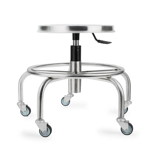 TABURETE DE ACERO INOXIDABLE CON ASIENTO GIRATORIO (M-49)