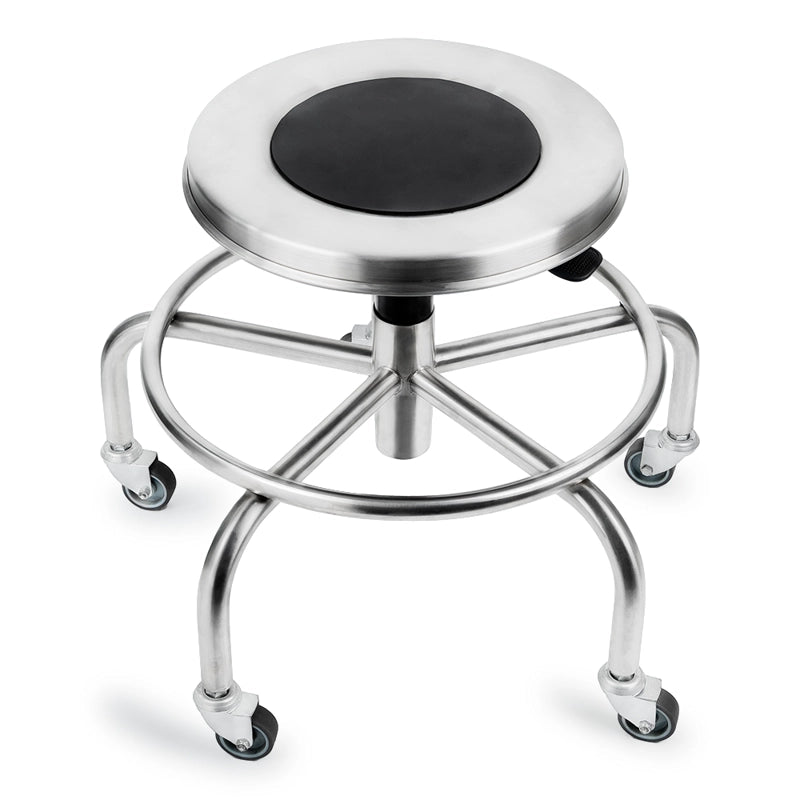 TABURETE DE ACERO INOXIDABLE CON ASIENTO GIRATORIO (M-49)