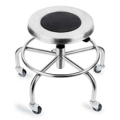 TABURETE DE ACERO INOXIDABLE CON ASIENTO GIRATORIO (M-49)