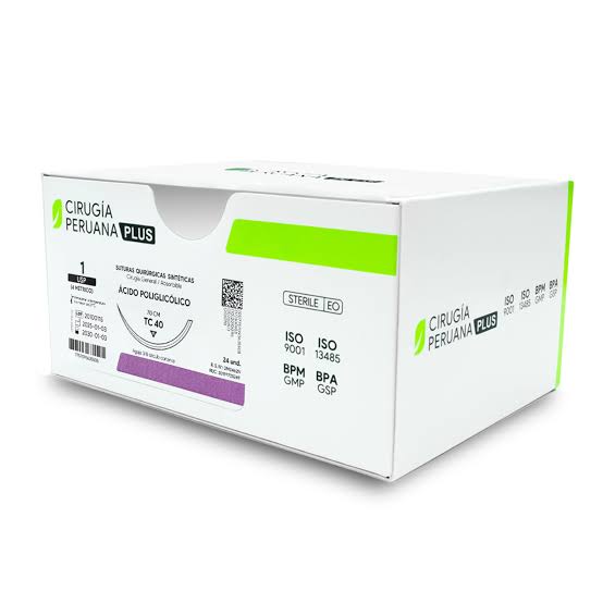 SUTURA ACIDO POLIGLICOLICO 1 DS 25 X 24 UND (CORTANTE)