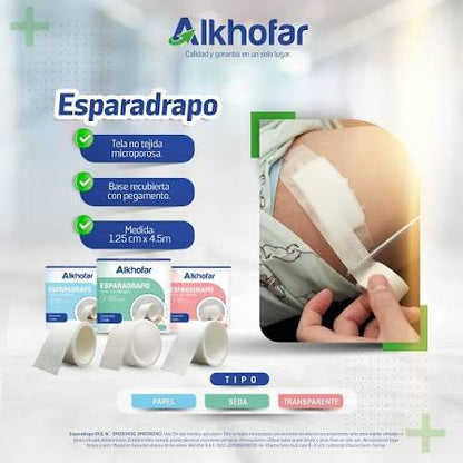 ESPARADRAPO TRANSPARENTE 5 CM X 4.5 M ALKOFAR- CAJA X 1 UND