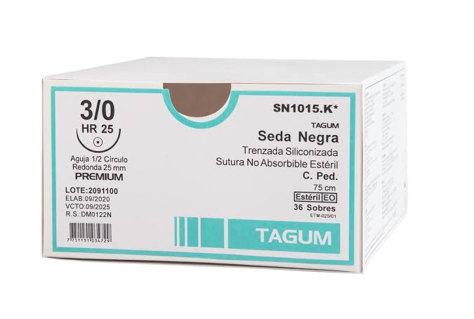 SUTURA SEDA NEGRA 3/0 DS 25
