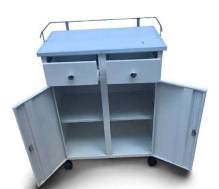 COCHE METALICO DE 2 CAJONES AMOBLADO TABLERO SUPERIOR ENCHAPADO EN ACERO
