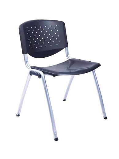 SILLA METÁLICA APILABLE CON ASIENTO Y RESPALDO DE PVC MODELO FLEXON