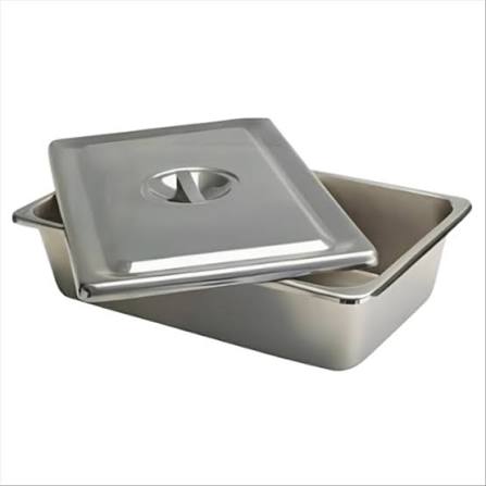CUBETA CON TAPA PARA INSTRUMENTAL DE ACERO INOXIDABLE AISI CALIDAD 304-2B