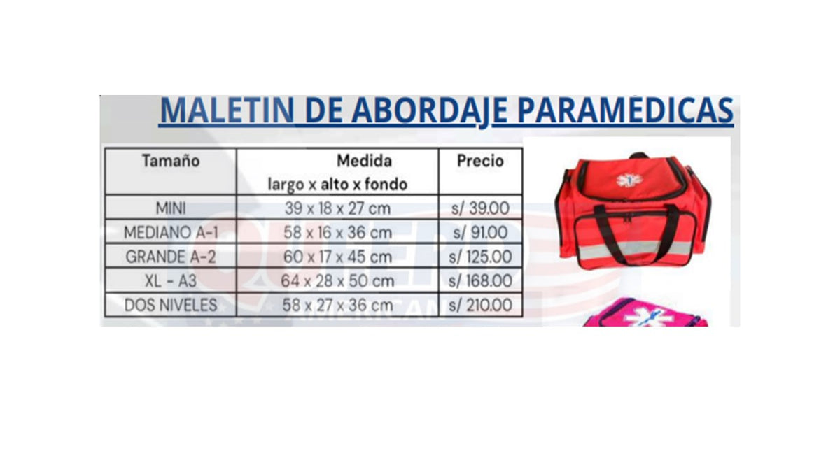 MALETIN DE ABORDAJE PARAMÉDICAS